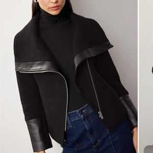 Club Monaco Black Bomber Jacket